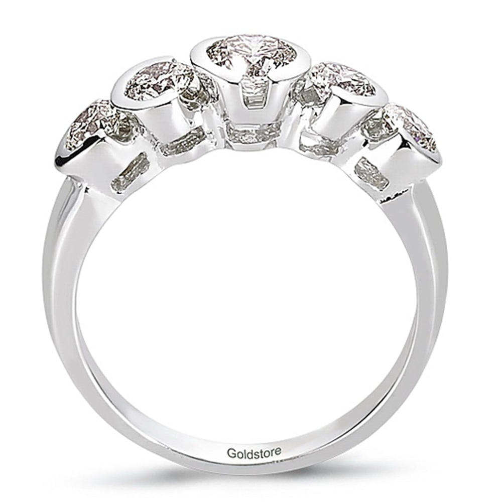 Goldstore-1.11 ct. Pırlanta 5 Taş Yüzük