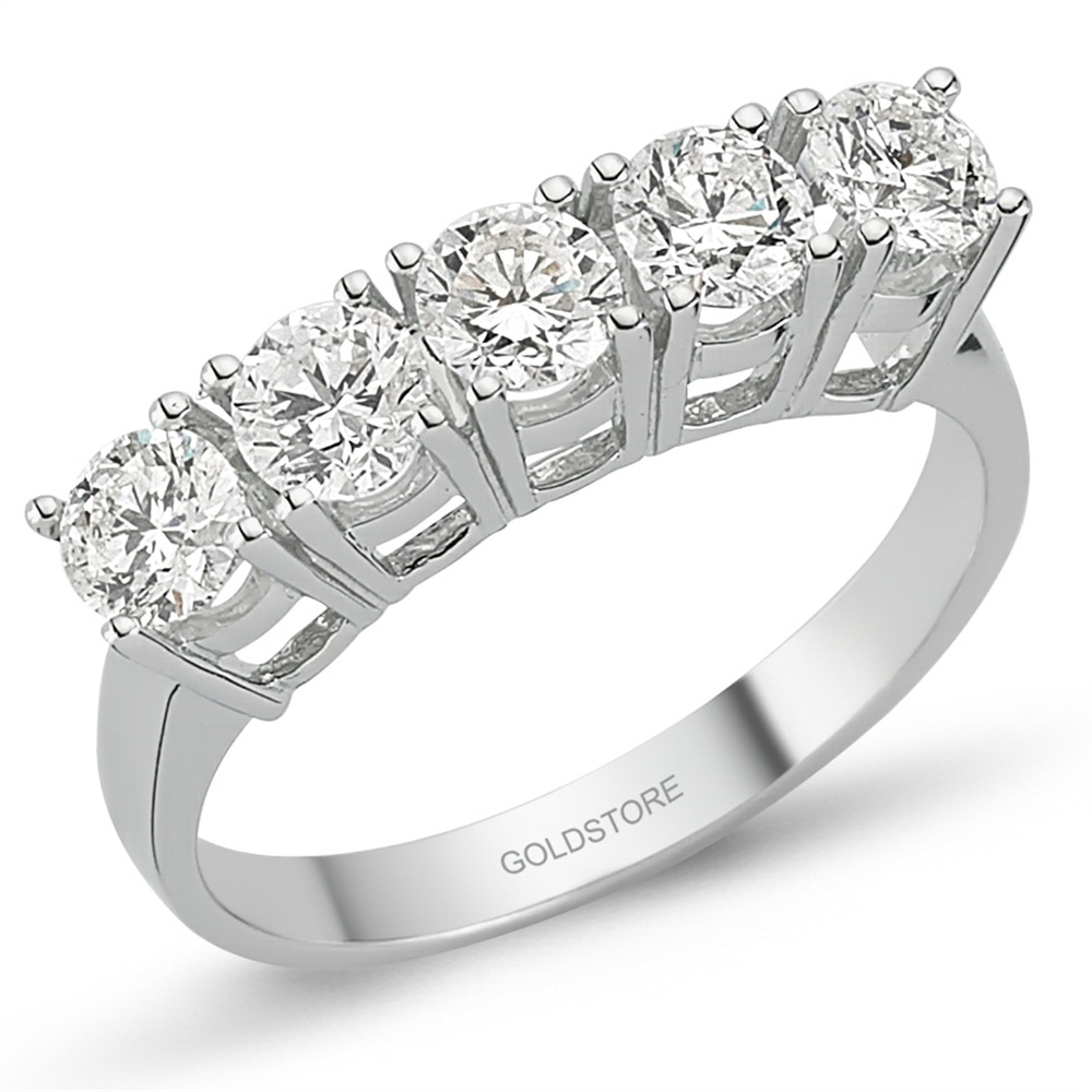 Goldstore-1.2 ct. Pırlanta 5 Taş Yüzük