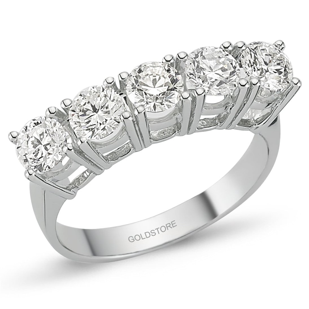 Goldstore-1.5 ct. Pırlanta 5 Taş Yüzük