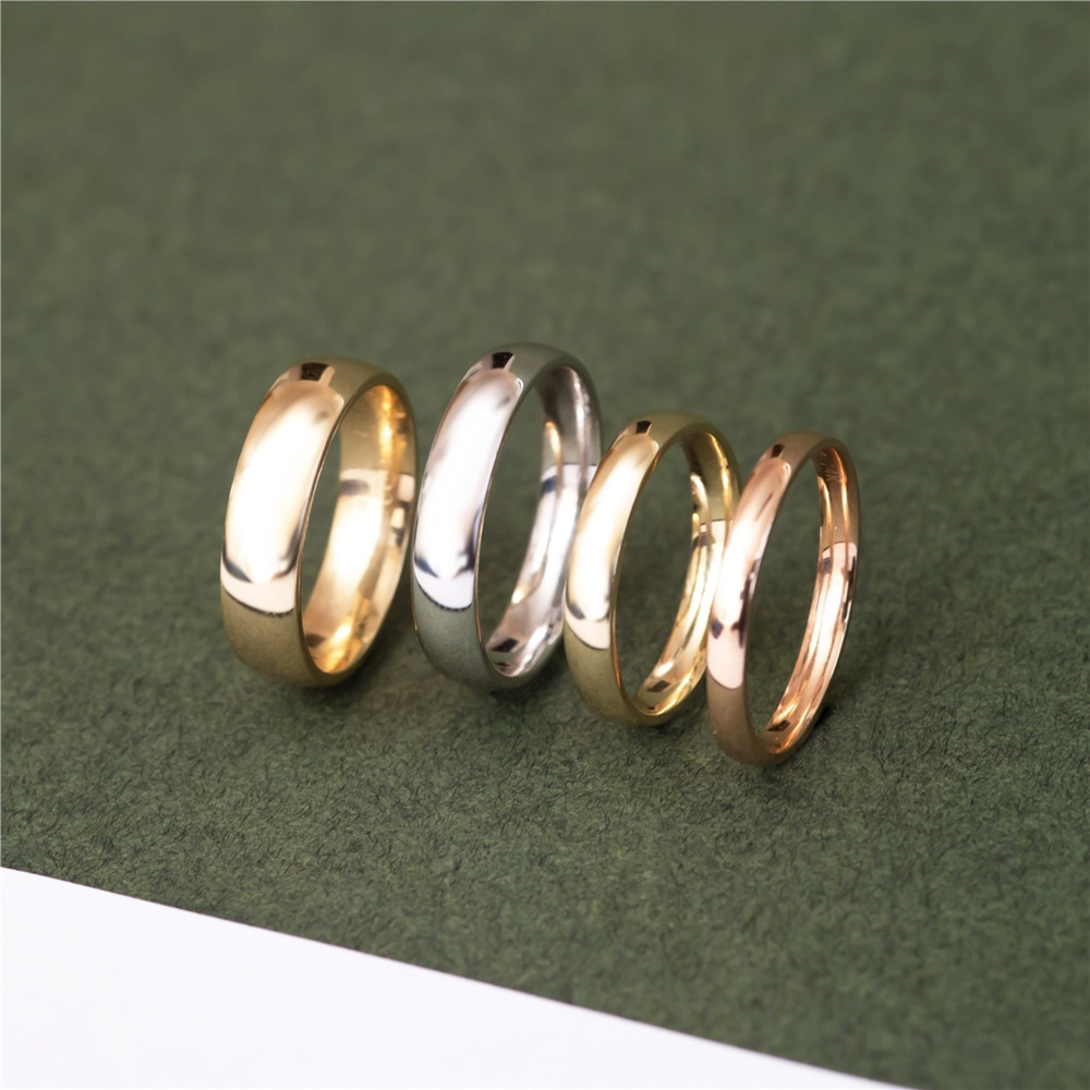 Goldstore-14K 18K Comfort Fit 3mm Wedding Ring, Solid Gold Dome Comfort Fit Wedding Band, High Polished Plain Gold Comfort Fit Wedding Bands.