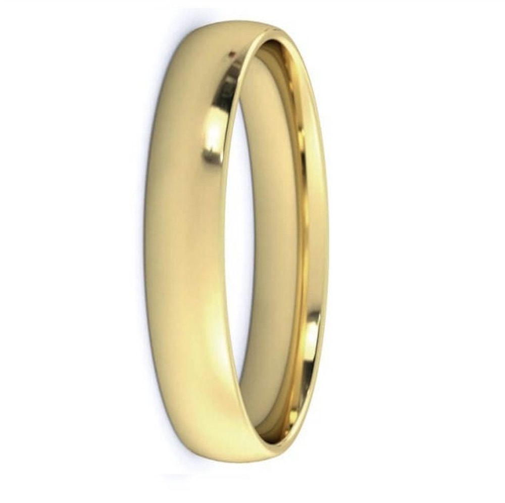 Goldstore-14K 18K Comfort Fit 3mm Wedding Ring, Solid Gold Dome Comfort Fit Wedding Band, High Polished Plain Gold Comfort Fit Wedding Bands.