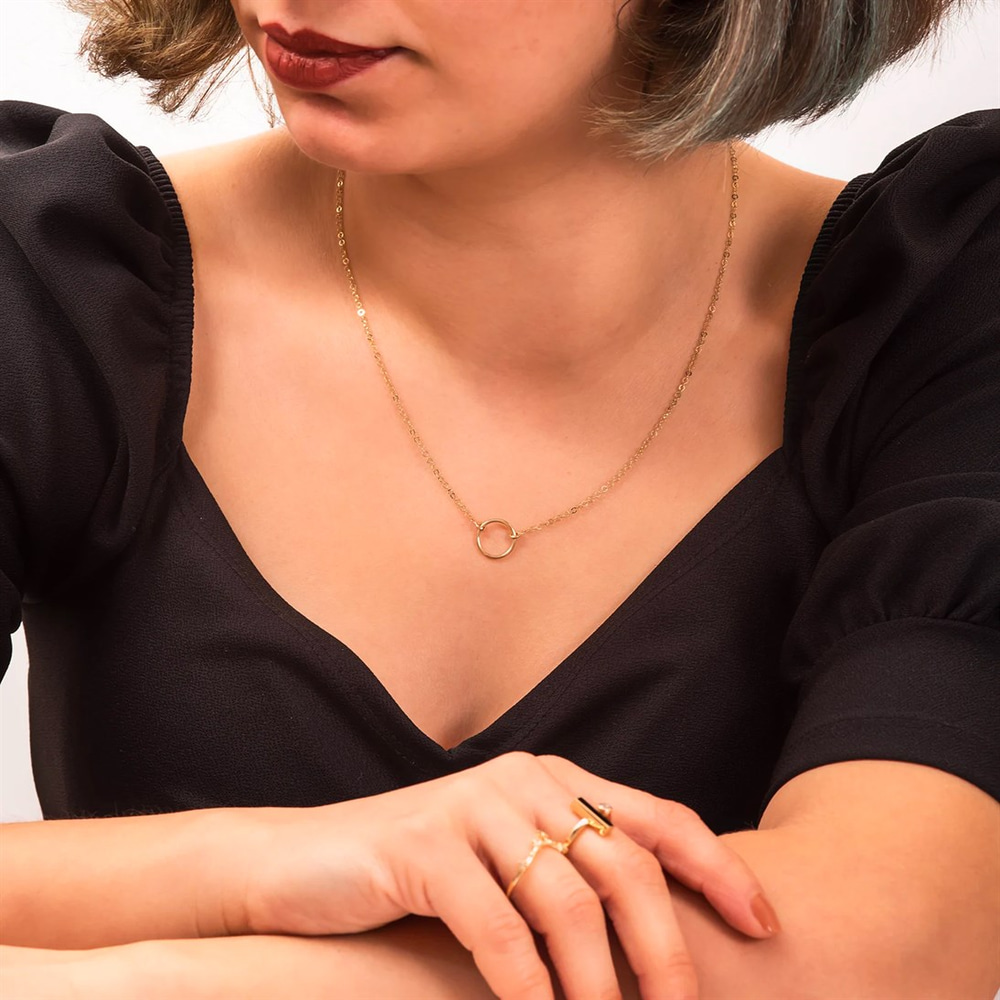 Goldstore-Open Circle Necklace