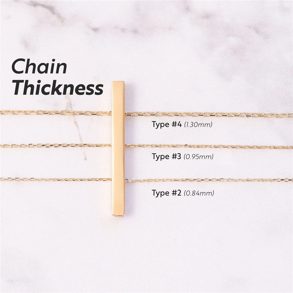 Goldstore-14k 18k Gold Cremation Urn Bar Necklace, Four Side Engraved Memorial Vertical Necklace, Custom Name Date Coordinate Funeral Gold Necklace