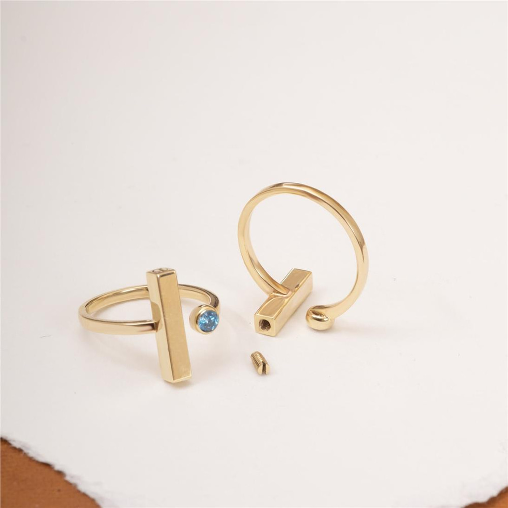 Goldstore-Cremation Bar Diamond Ring