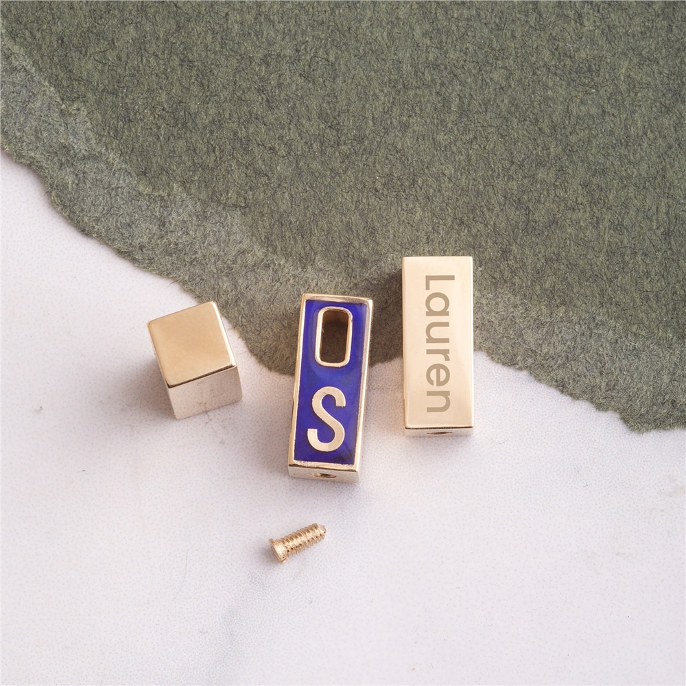 Goldstore-14K 18K Gold Custom Letter Cremation Urn Bar Pendant for Human Ashes, Personalized  Name Initial Memorial Gold Enamel Ashes Holder Pendant