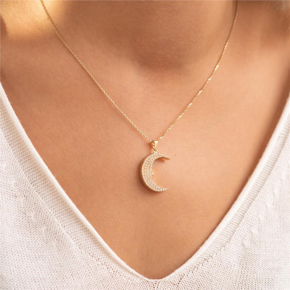 Goldstore-Diamond Moon Urn Necklace