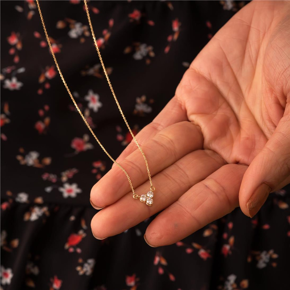 Goldstore-Trio Cluster Diamond Necklace