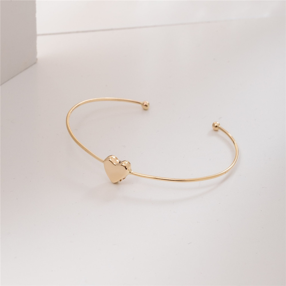 Goldstore-14K 18K Real Gold Heart Urn Bangle, Elegant Personalized Heart Urn Bangle For Ashes, Cremation Memorial Custom Engrave Bangle, Loss of Mom