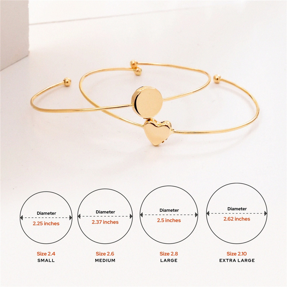Goldstore-14K 18K Real Gold Heart Urn Bangle, Elegant Personalized Heart Urn Bangle For Ashes, Cremation Memorial Custom Engrave Bangle, Loss of Mom