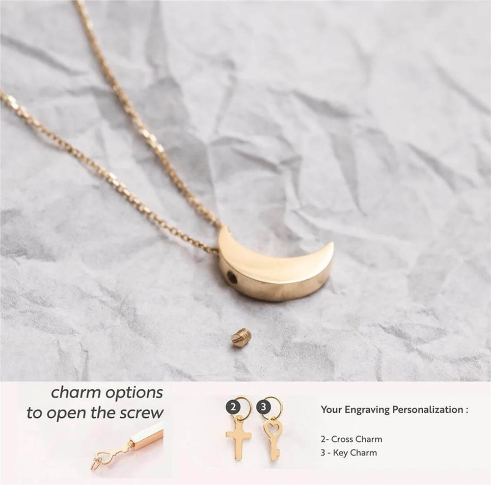 Goldstore-Moon Cremation Necklace
