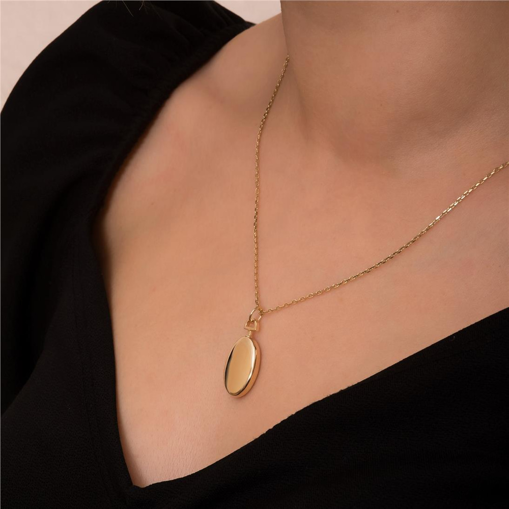 Goldstore-Oval Urn Pendant