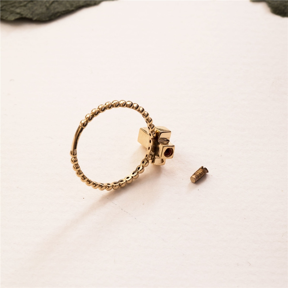 Goldstore-14K 18k Real Gold Tiny Cross Cremation Urn Ring, Personalized Urn Memorial Cross Gold Ring for Mom Dad Son Human Ashes and Dog Cat Ashes