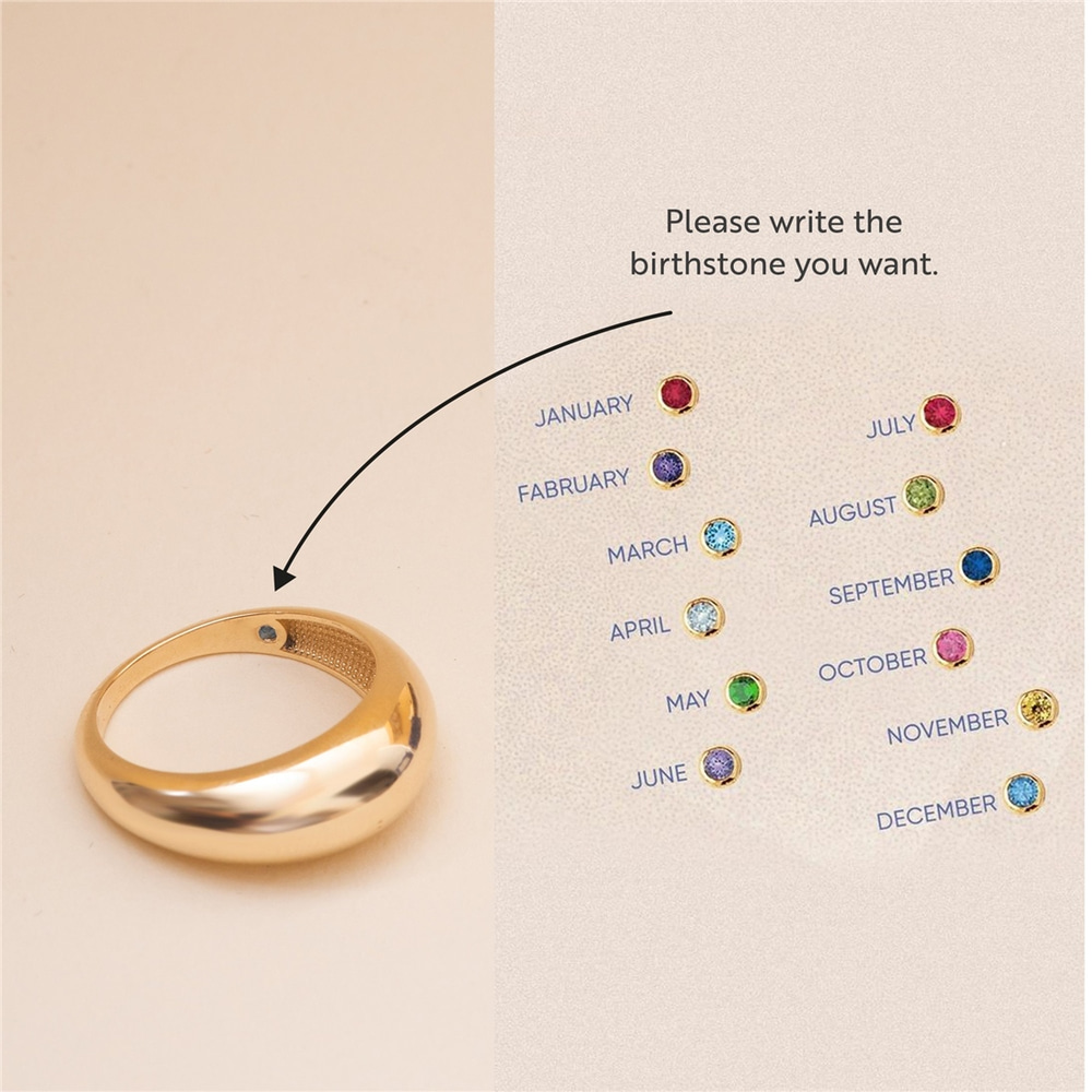 Goldstore-14k 18k Real Solid Gold Dome Ring, Dome Band Ring, Crescent Dome Chunky Gold Ring, Dainty or Large Dome Ring, Simple Plain Dome Ring for Her