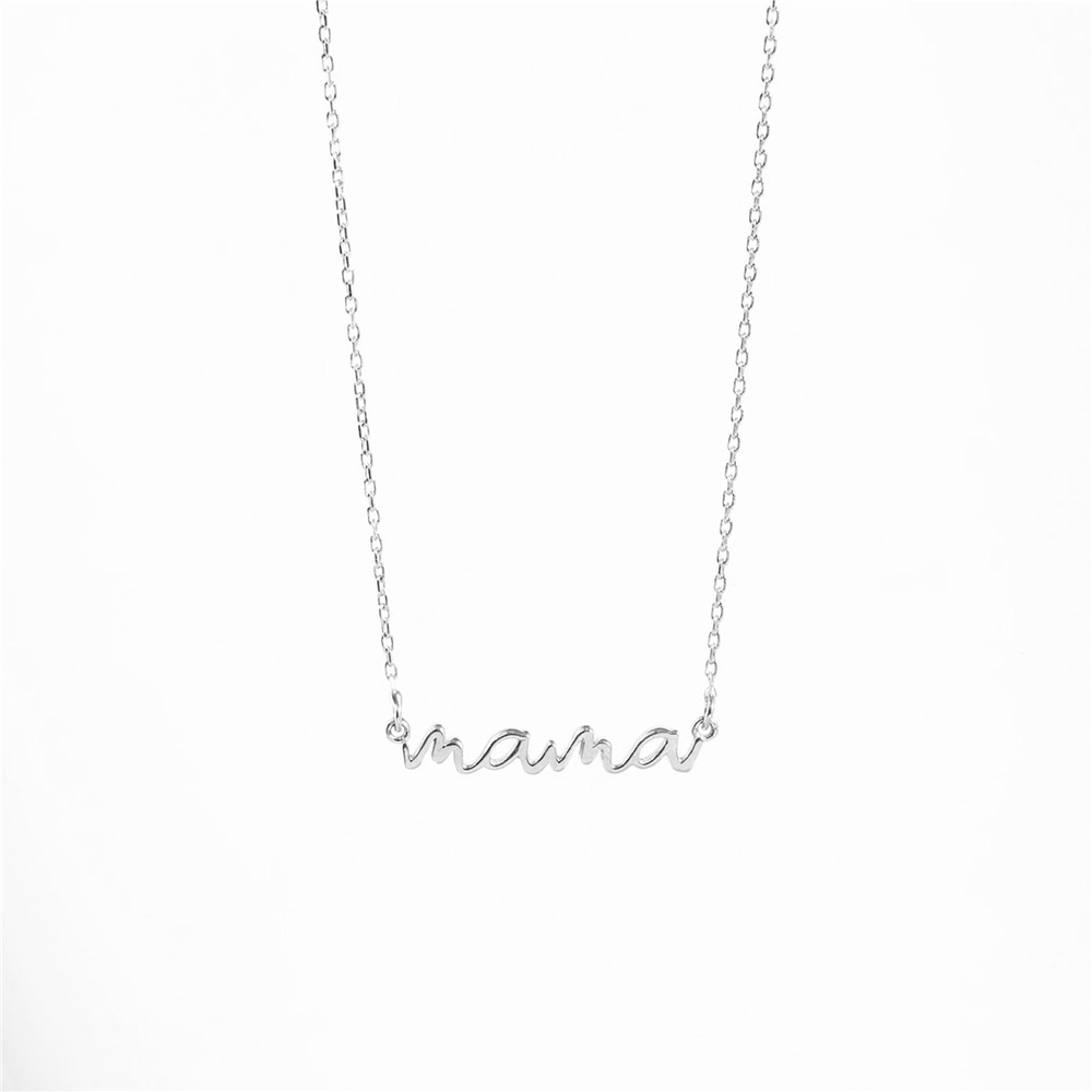Goldstore-14k 18k Real Solid Gold New Mama Necklace, Solid Plain Gold Minimalist Mama Necklace, Dainty Gold Necklace Gift for Mom, Delicate Necklace.