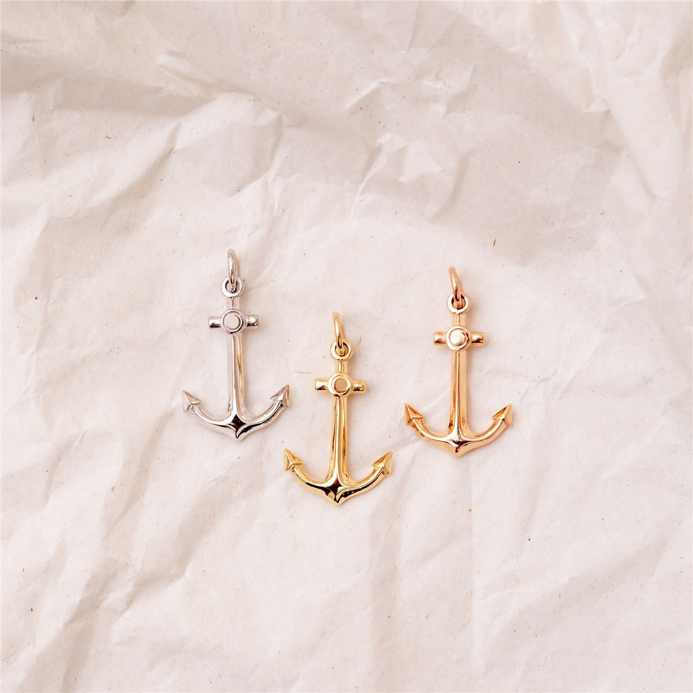 Goldstore-14K 18K Solid Gold Anchor Necklace, Nautical Hollow Anchor Pendant & Sailor Jewelry is Great Gift For Her, Anniversary Gift Birthday Gift