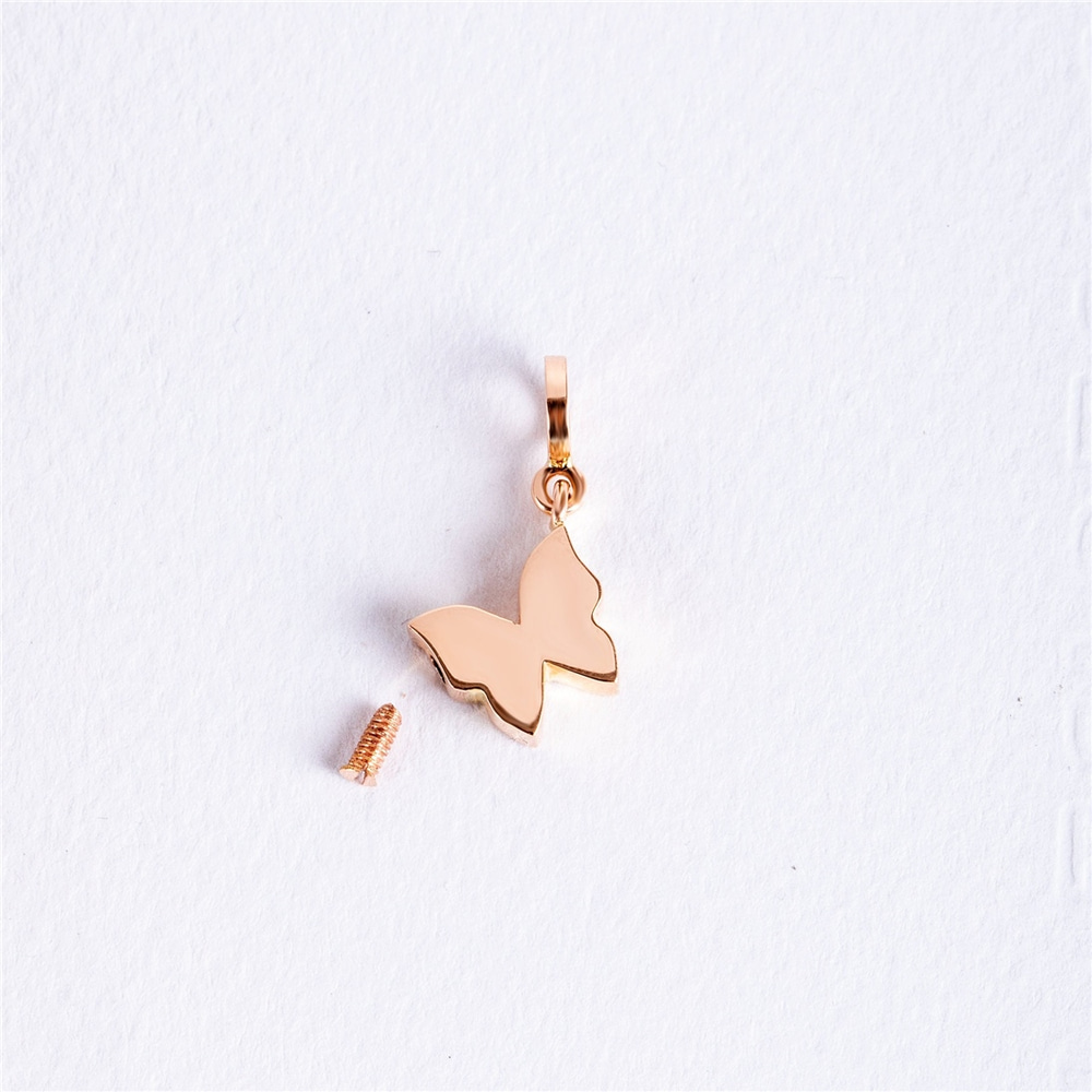 Goldstore-14K 18K Solid Gold Butterfly Cremation Urn Necklace, Custom Butterfly Urn Charm, Memorial Funeral Necklace For Ashes, Personalized Butterfly