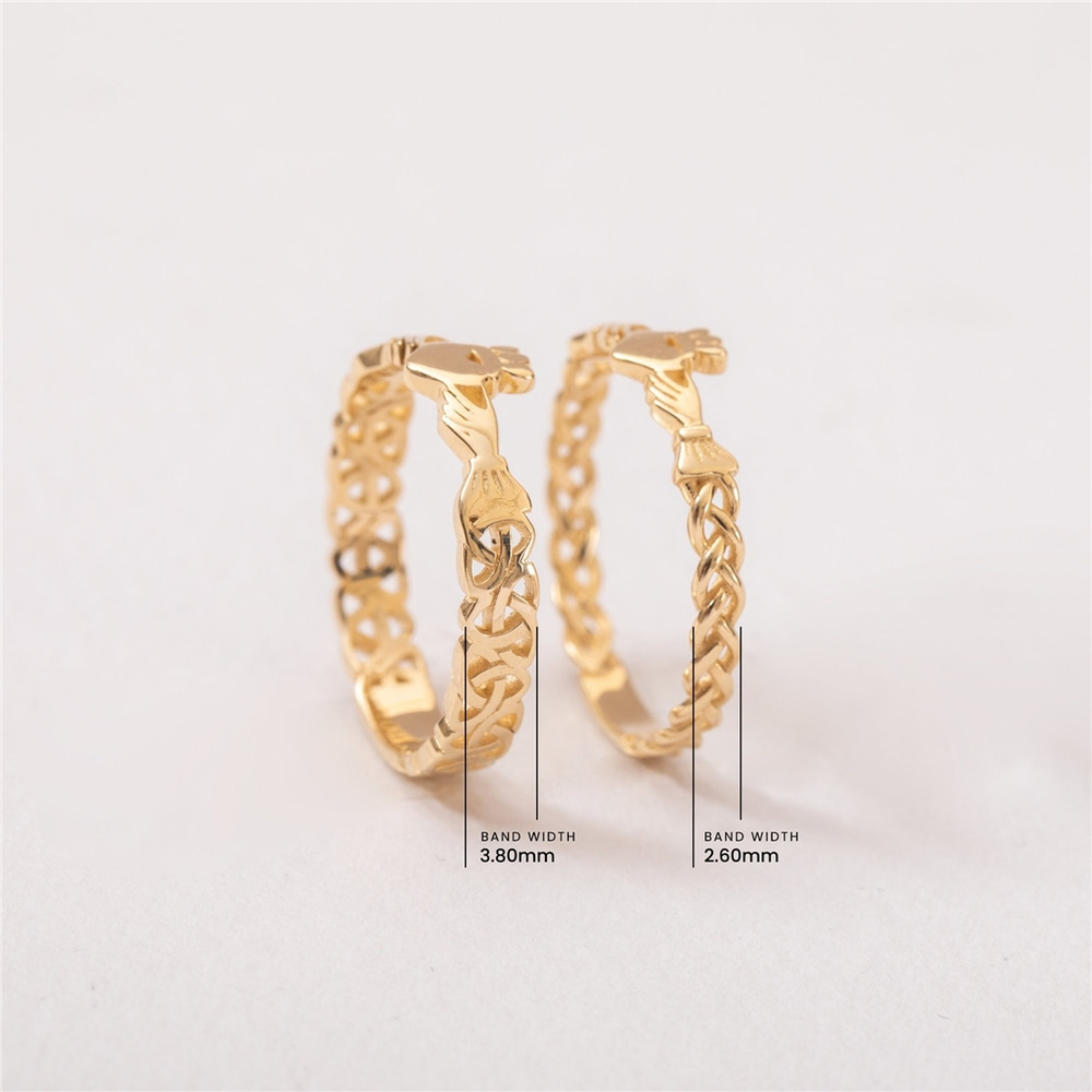 Goldstore-14k 18k  Solid Gold Celtic Claddagh Ring, Claddagh Promise Ring, Infinity Twisted Braided , Vintage Irish Celtic Claddagh Ring, Gift For Her