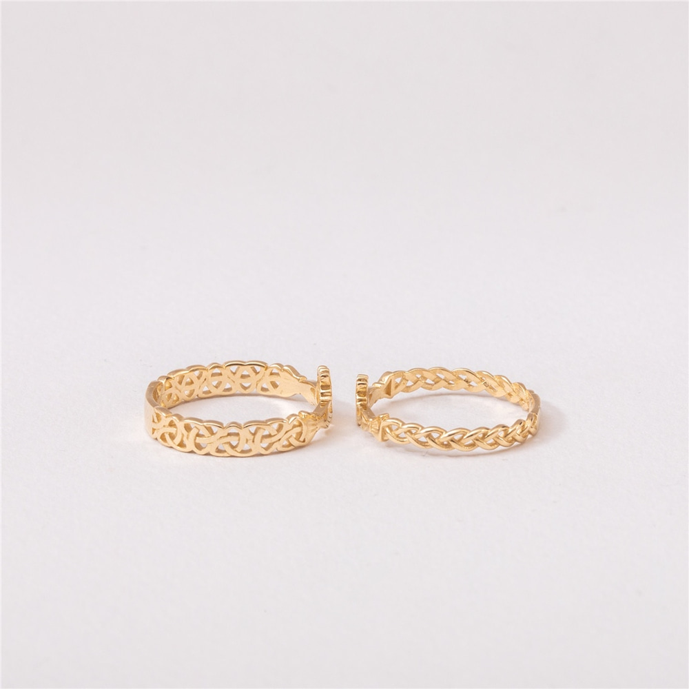 Goldstore-14k 18k Solid Gold Celtic Knot Claddagh Ring, Irish Heart Celtic Claddagh Ring, Traditional Irish Celtic Crown Claddagh Rope Ring for Her