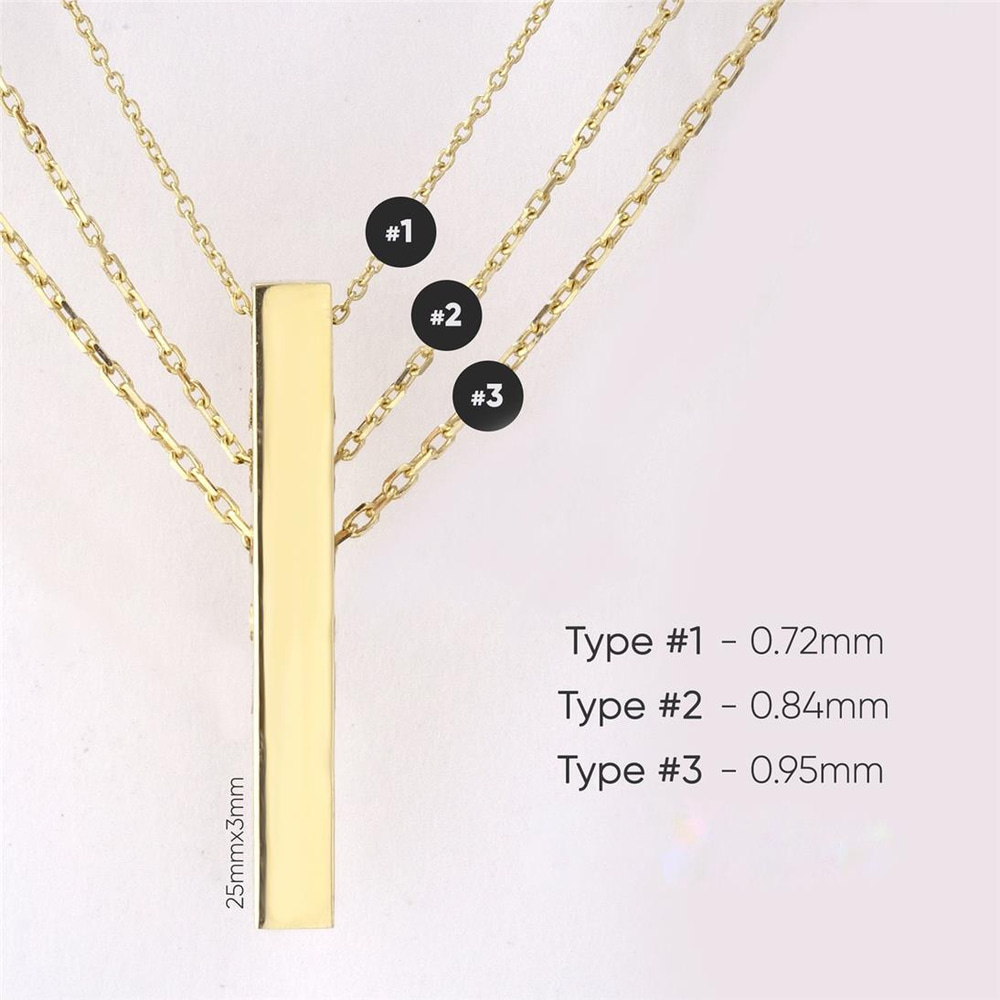 Goldstore-Birth Flower Rectangle Tag Necklace
