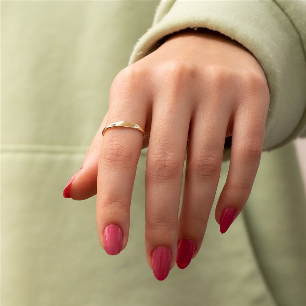 Goldstore-14K 18K Solid Gold Custom Name Ring, Delicate Stacking Ring, Personalized Skinny Ring, Custom Engraved Dainty Baby Name Ring, Mom Gift Ring