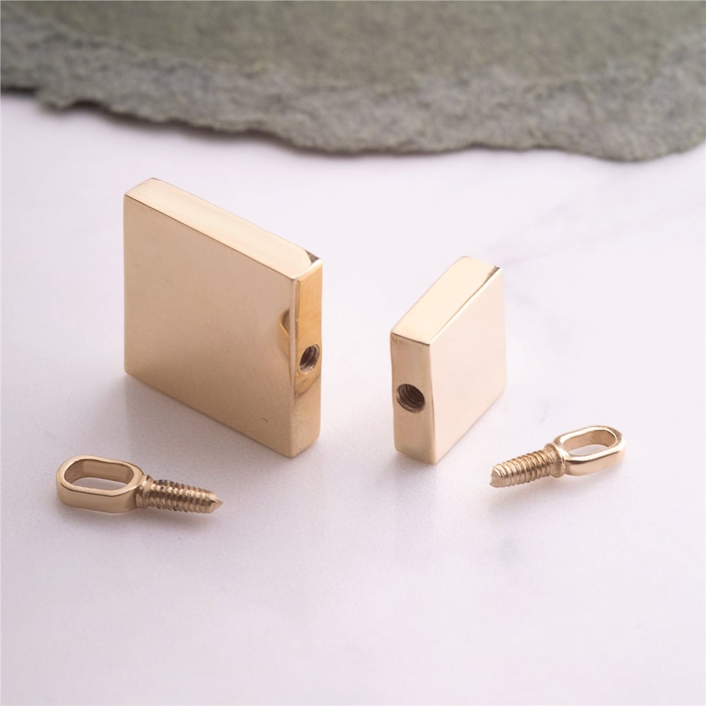 Goldstore-14K 18K Solid Gold Custom Square Urn Necklace, Dainty Memorial Square Urn Pendant, Memorial Jewelry, Keepsake Pendant, Cremation Ash Holder