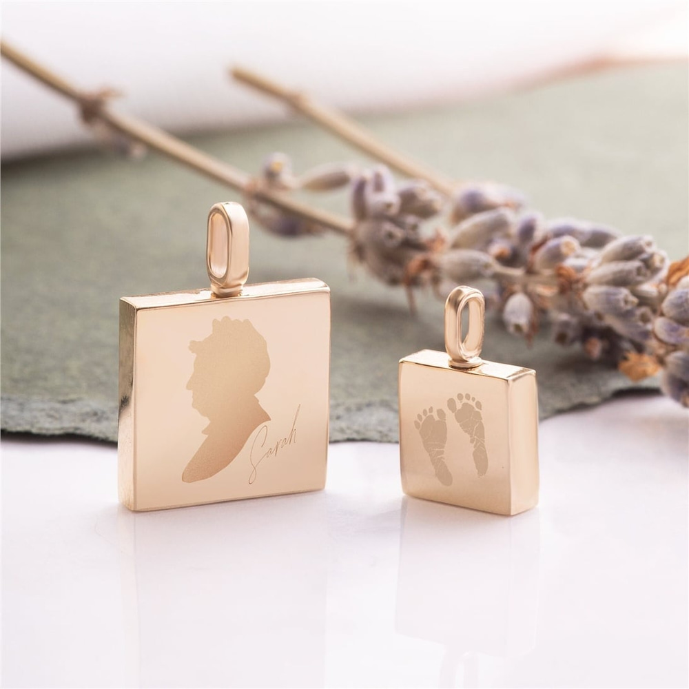 Goldstore-14K 18K Solid Gold Custom Square Urn Necklace, Dainty Memorial Square Urn Pendant, Memorial Jewelry, Keepsake Pendant, Cremation Ash Holder