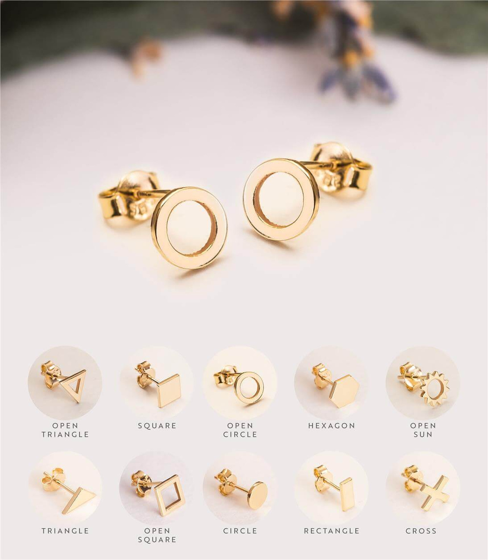 Goldstore-Open Circle Stud Earrings