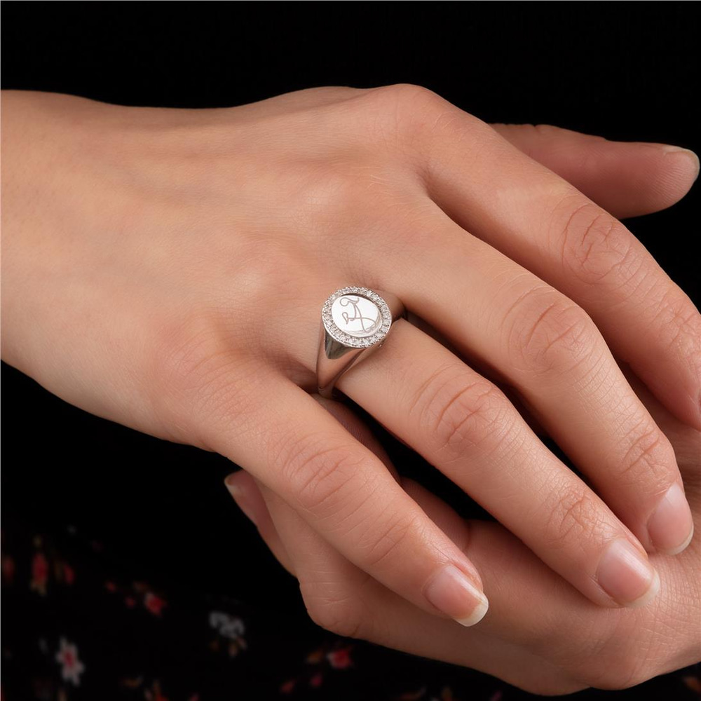 Goldstore-14K 18K Solid Gold Diamond Signet Cremation Urn Ring, Diamond or Cz Signet Memorial Gold Ring, Custom Engraved Memorial Urn Ring for Ashes