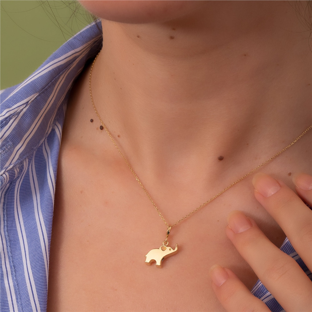 Goldstore-14k 18k Solid Gold Elephant Urn Pendant, Custom Engravable Cremation Urn Necklace, Memorial Keepsake Jewelry, Ashes Holder For Loved Ones