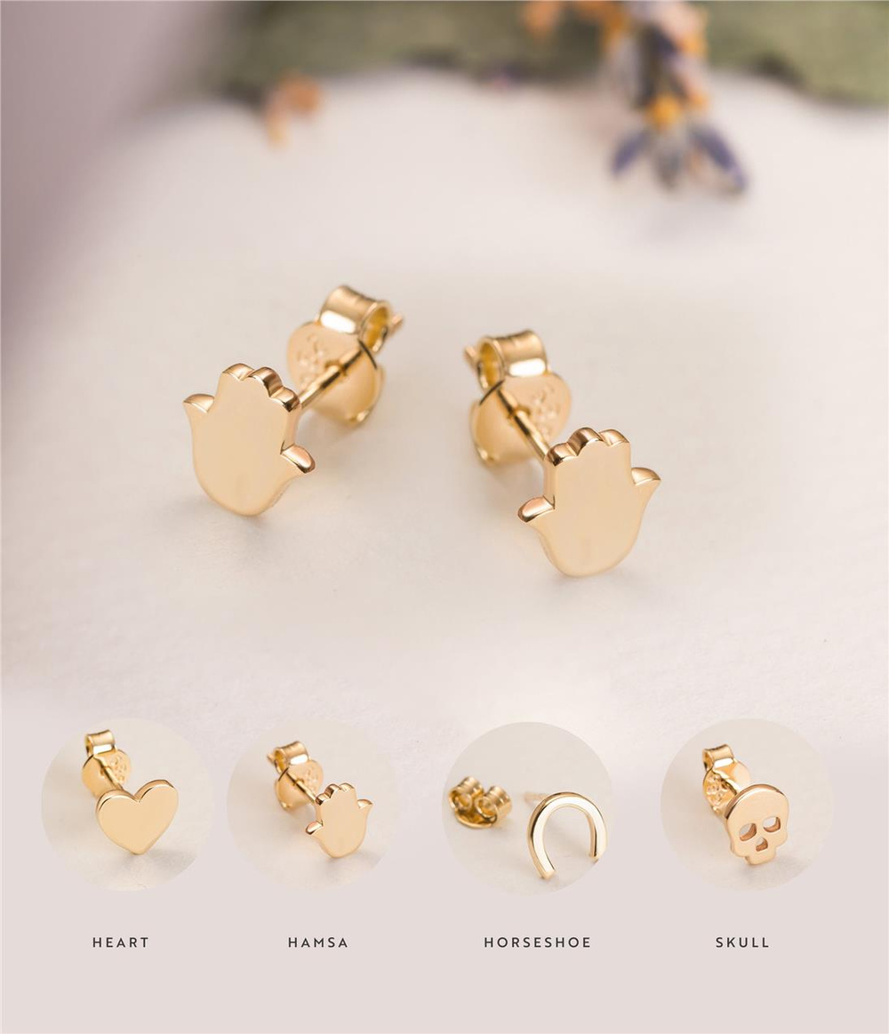 Goldstore-Heart Stud Earrings