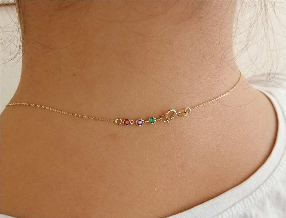 Goldstore-14K 18K Solid Gold Honeycomb Initial Necklace, Honeycomb Charm Necklace, Sideways Initial & Birthstone, Beehive Choker Necklace Gift for Her