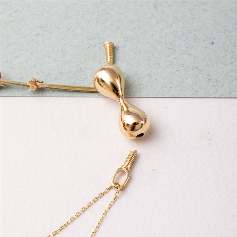 Goldstore-14K 18K Solid Gold Hourglass Cremation Urn Necklace, Double Compartment Hourglass Urn Pendant, Keepsake Memorial Funeral Necklace For Ashes