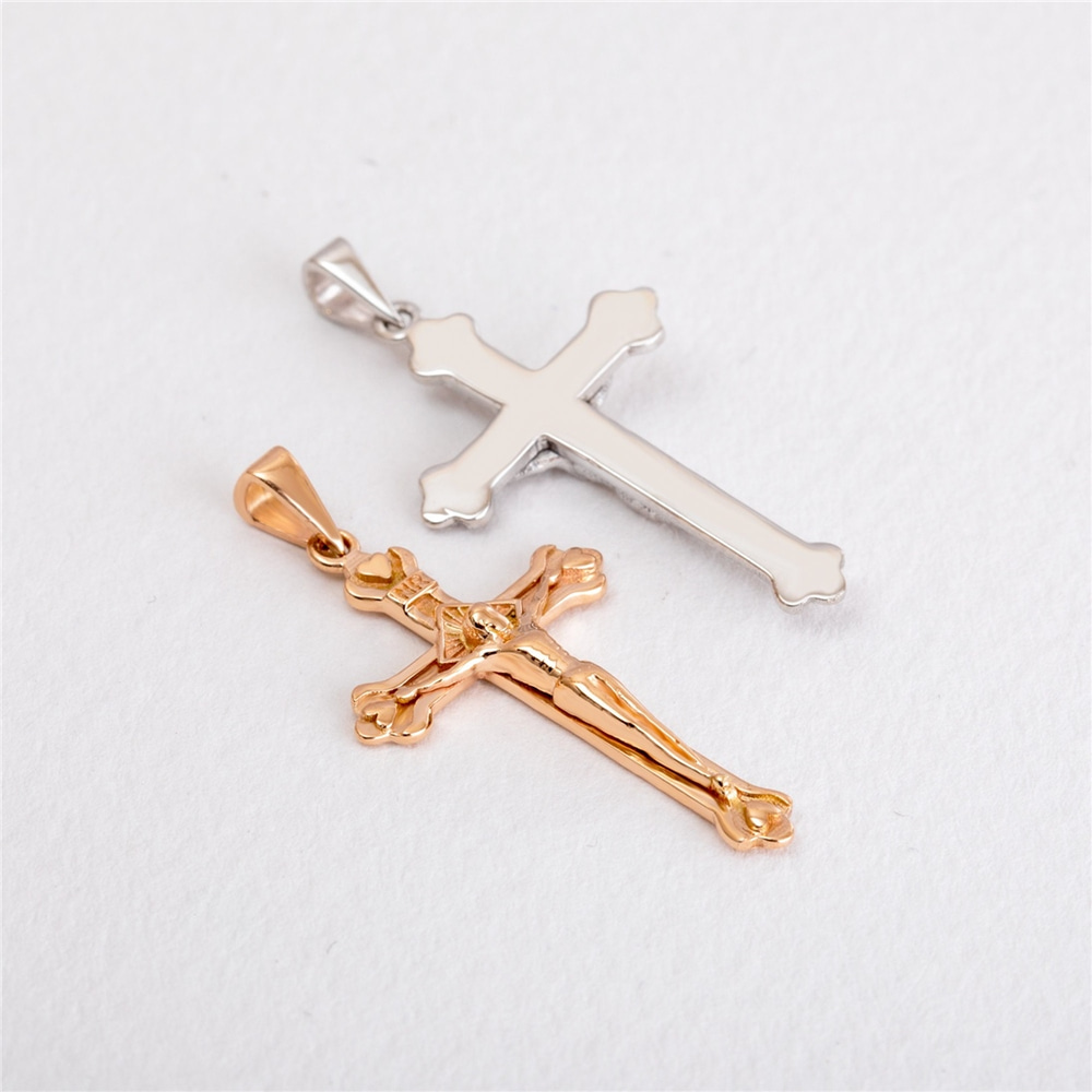 Goldstore-14K 18K Solid Gold Jesus Crucifix Necklace, Dainty Cross Pendant, Custom Engraved Name, Christian Necklace, Gold Belief Jewelry, Holy Bible