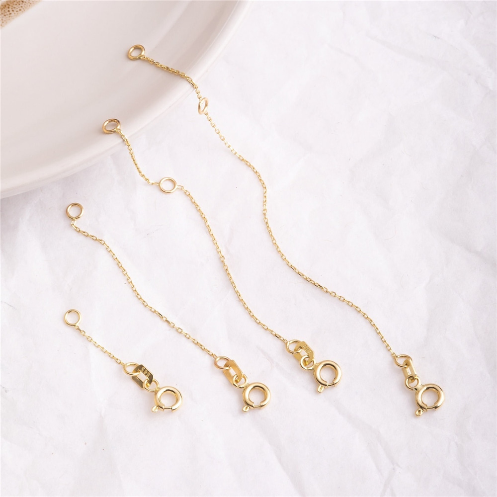 Goldstore-14k 18K Solid Gold Necklace or Bracelet Extender, Make Your Necklace or Bracelet DIY Adjustable in Length, Adjustable Extension Chain Link