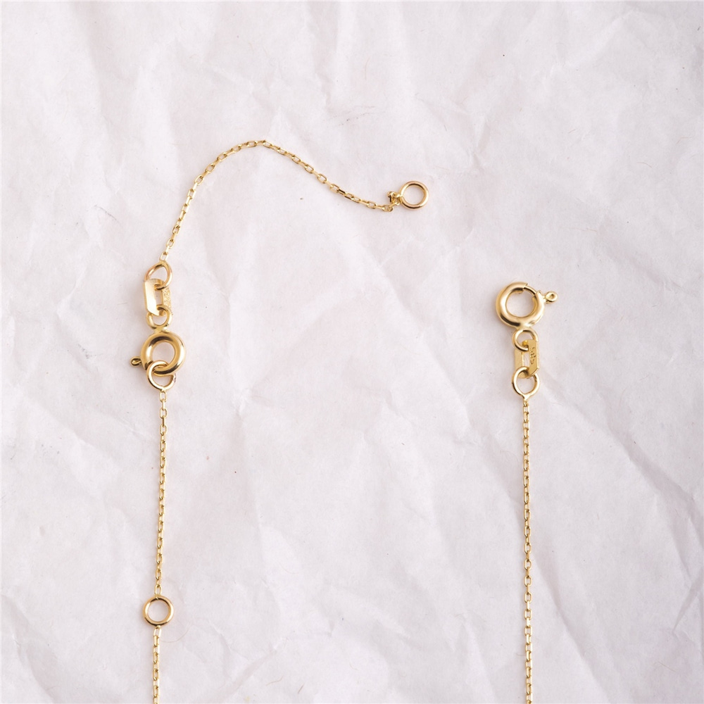 Goldstore-14k 18K Solid Gold Necklace or Bracelet Extender Chain, Adjustable Gold Extender Link, Spring Ring Clasp, Jewelry Chain Extender 1
