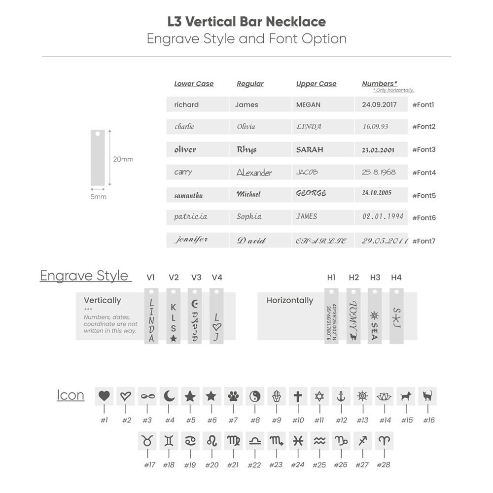 Goldstore-14k 18k Solid Gold Personalized Name Bar Necklace, Dainty Vertical 2 cm Bar Name Pendant, Custom Name Coordinate Date Engraved Gift For Her
