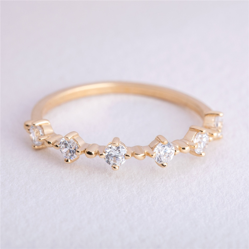 Goldstore-14K 18K Solid Gold Simple Marquise Cut Ring,Elegant Stackable Thin Band Dainty Ring, Stackable Thin Ring, Summer Jewelry, Gift For Her