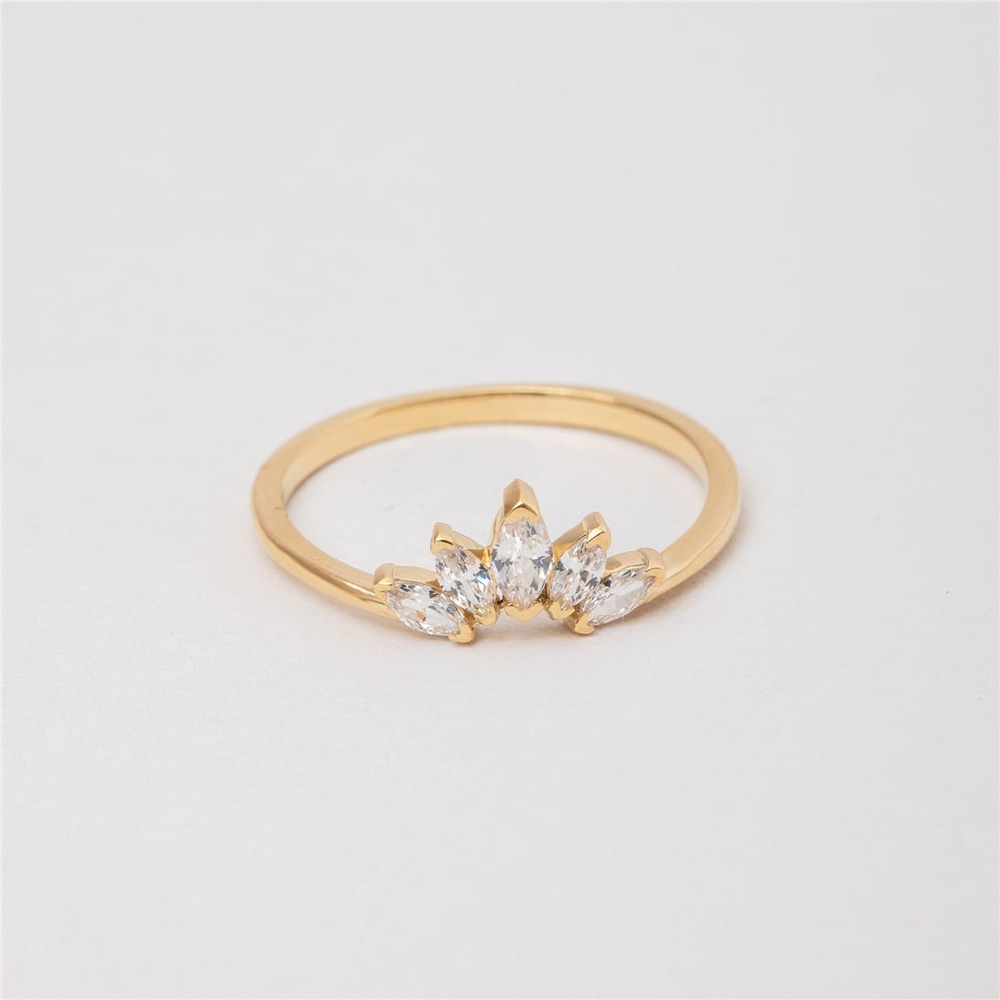 Goldstore-14K 18K Solid Gold Simple Marquise Cut Ring, Dainty Marquise Wedding Ring, Classy Elegant Occasion Ring, Gift For Her
