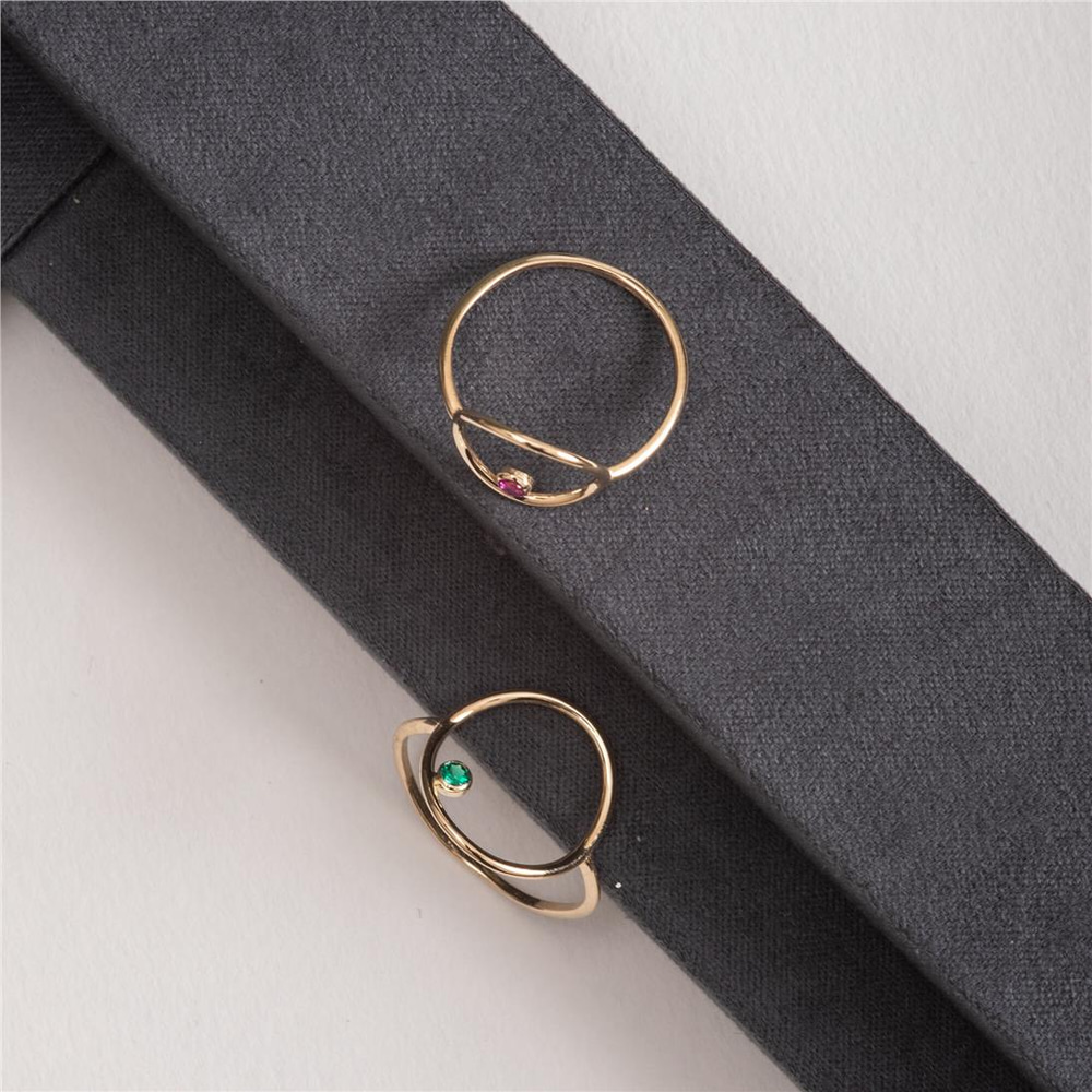Goldstore-Open Circle Birthstone Ring