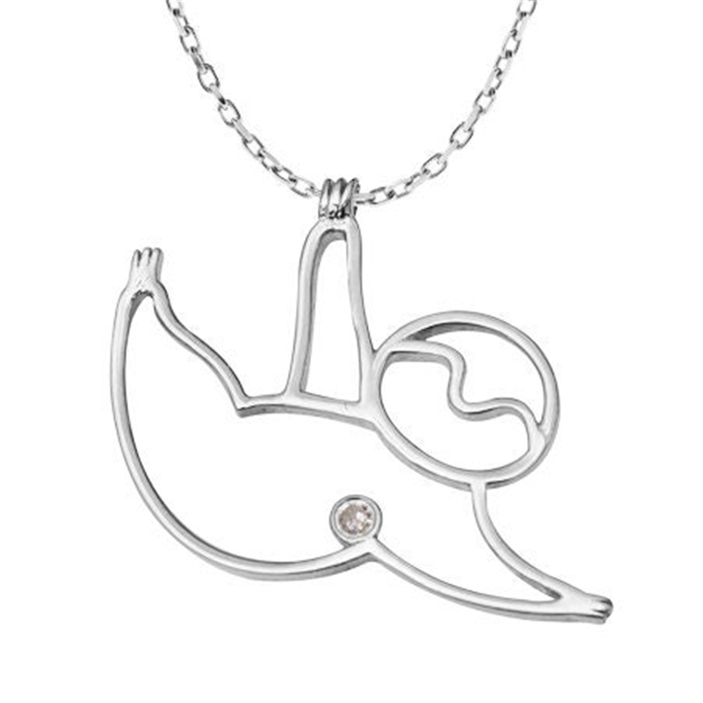 Goldstore-14k 18k Solid Gold Sloth Diamond Necklace, Diamond Lazy Sloth Necklace Dainty Gold Baby Sloth Necklace, Cute Smiley Dangling Sloth Necklace