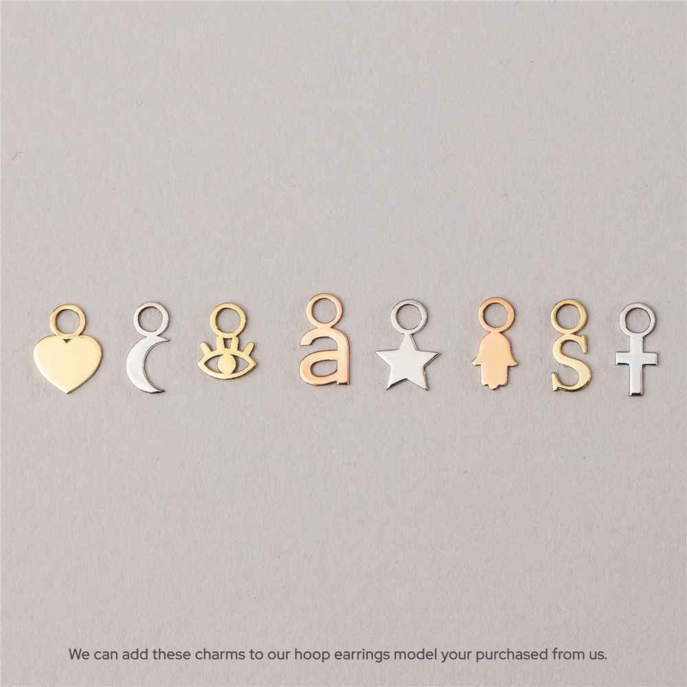 Goldstore-14K 18K Solid Gold Small Tiny Charms For Hoop Earrings, Dainty Everyday Gold Figures For Earrings, Custom Handmade Charms, Cute Gift For Her