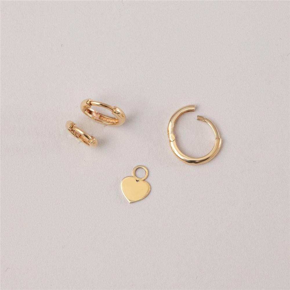Goldstore-14K 18K Solid Gold Small Tiny Charms For Hoop Earrings, Dainty Everyday Gold Figures For Earrings, Custom Handmade Charms, Cute Gift For Her