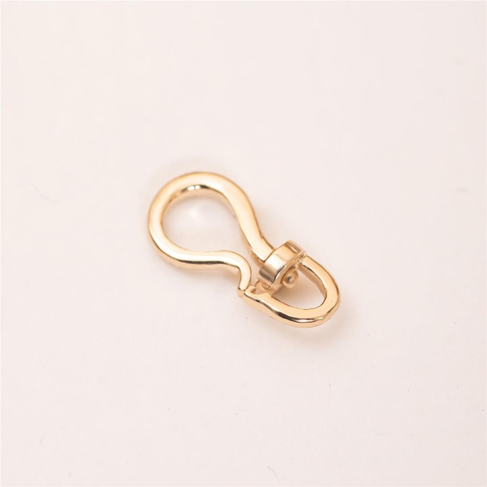 Goldstore-14K 18K Solid Gold Swivel S Hook, Hinge Hook Real Solid Gold Clasp, Oval Link Lock Jump Ring Bail Real Gold Enhancer for charms pendants