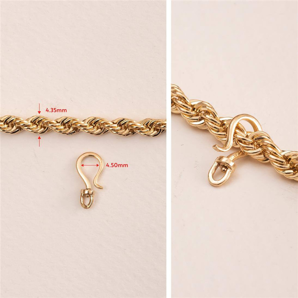 Goldstore-14K 18K Solid Gold Swivel S Hook, Hinge Hook Real Solid Gold Clasp, Oval Link Lock Jump Ring Bail Real Gold Enhancer for charms pendants