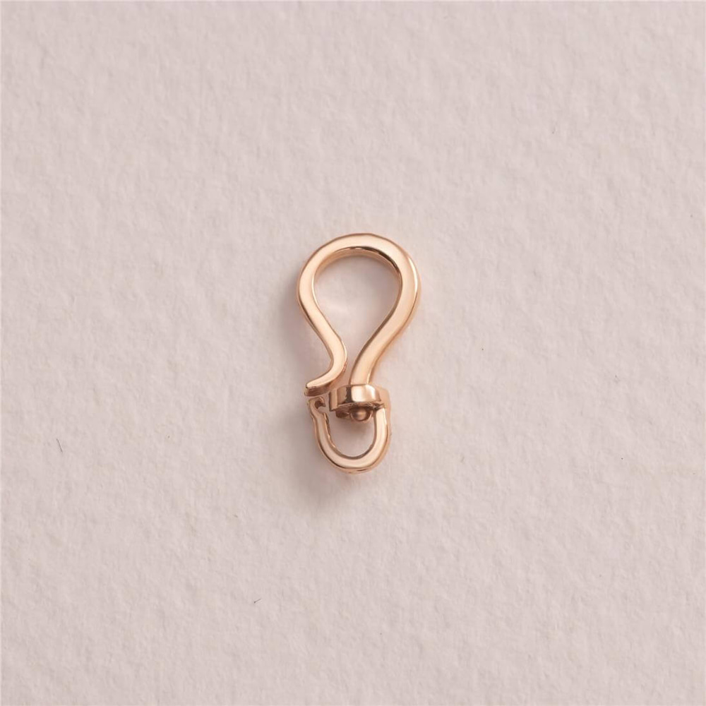 Goldstore-14K 18K Solid Gold Swivel S Hook, Hinge Hook Real Solid Gold Clasp, Oval Link Lock Jump Ring Bail Real Gold Enhancer for charms pendants