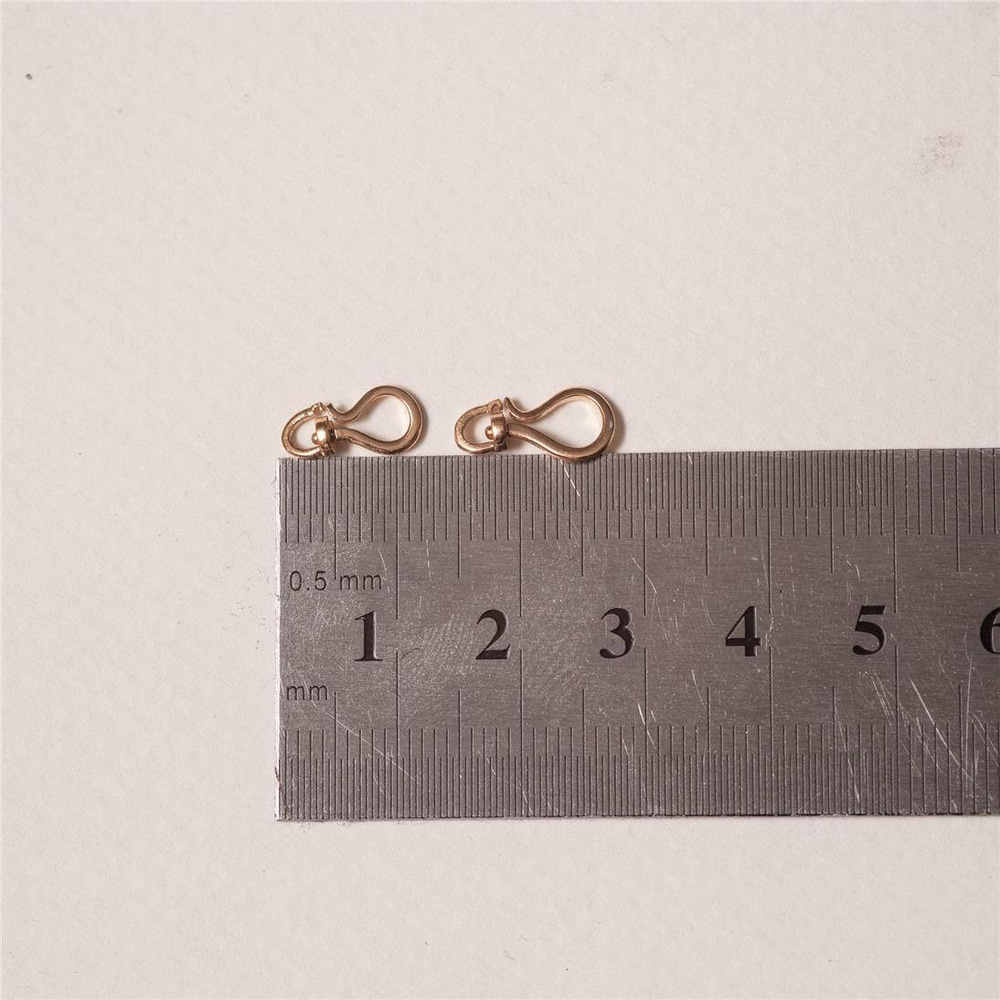 Goldstore-14K 18K Solid Gold Swivel S Hook, Hinge Hook Real Solid Gold Clasp, Oval Link Lock Jump Ring Bail Real Gold Enhancer for charms pendants