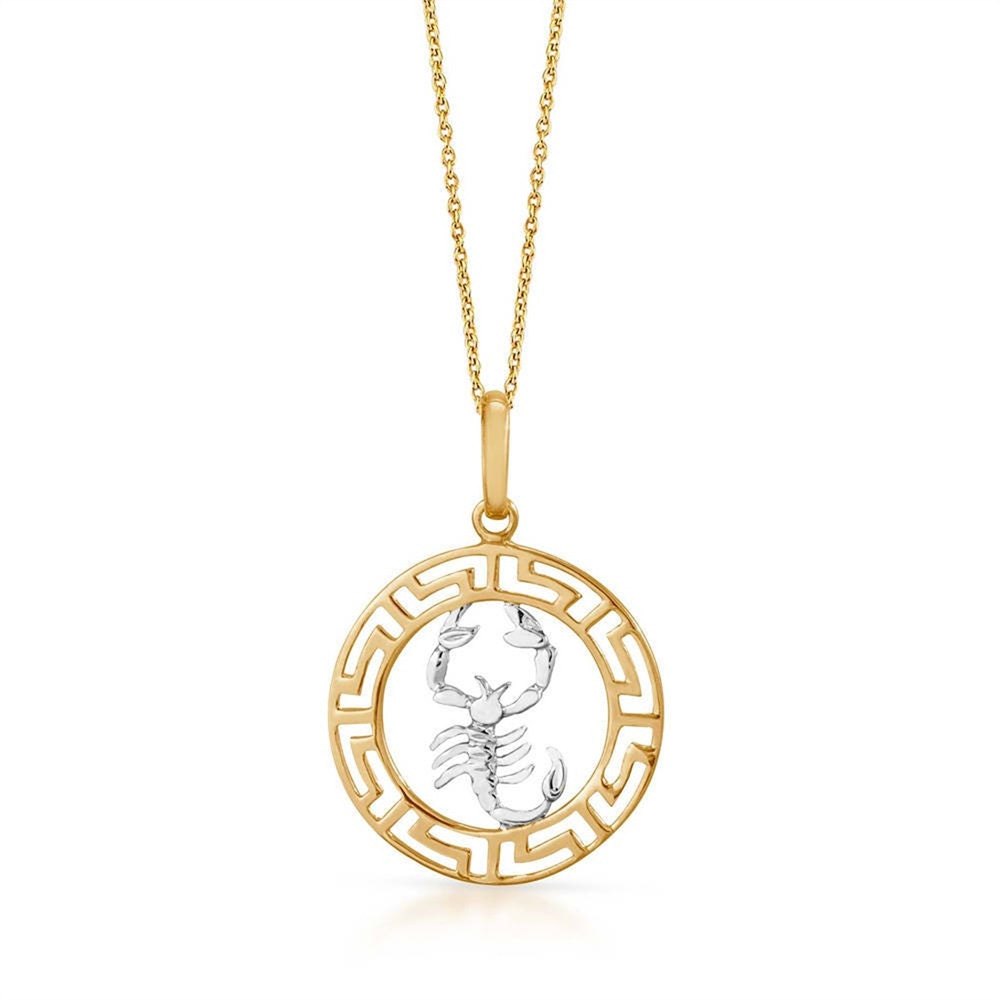 Goldstore-14k 18k Solid Gold Zodiac Sign Necklace, Elegant Real Gold Zodiac Medallion Pendant, Zodiac Gold Coin Necklace, Celestial Jewelry Gift For