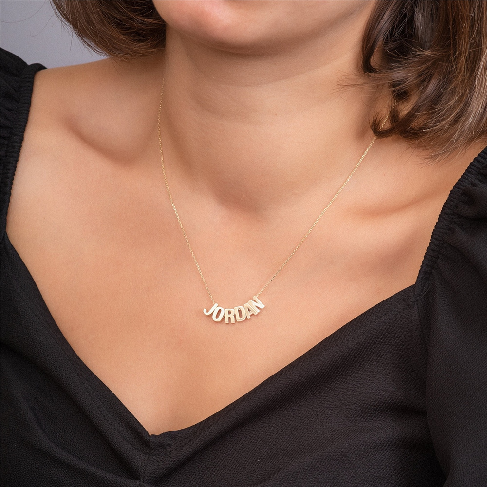 Goldstore-14k Custom Initial Necklace, Minimalist Letter Necklace, Tiny and Dainty Figure Charms, Cute Small Heart Pendant, Perfect Gift For Her