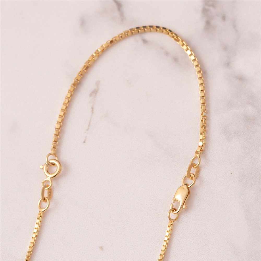 Goldstore-14k Gold Box Chain Extender, Real Gold Necklace Bracelet Extension Box Chain, Removable Real Gold Box Chain Extender, Adjustable Extender.