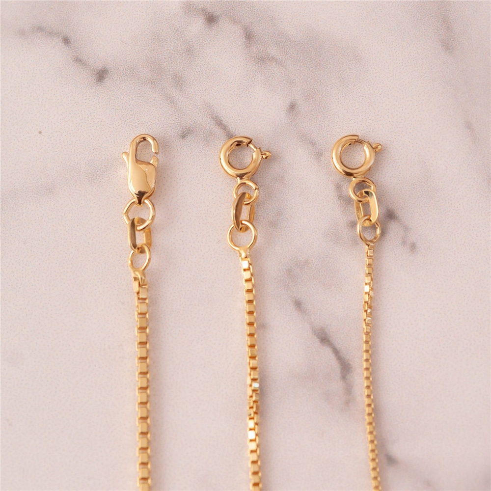 Goldstore-14k Gold Box Chain Extender, Real Gold Necklace Bracelet Extension Box Chain, Removable Real Gold Box Chain Extender, Adjustable Extender.